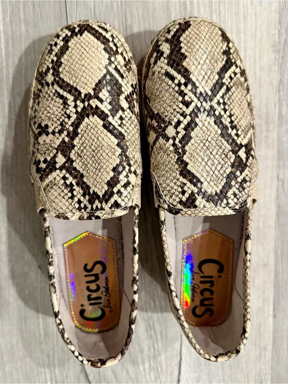 Circus by Sam Edelman Snake-Print Espadrille Platform Loafers